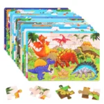 Economia 30 peças montessori 3d quebra-cabeça dos desenhos animados animal de