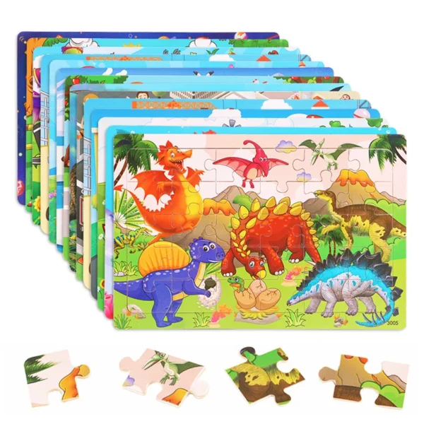 Economia 30 peças montessori 3d quebra-cabeça dos desenhos animados animal de