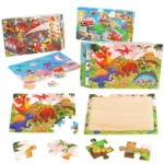 Economia 30 peças montessori 3d quebra-cabeça dos desenhos animados animal de - Imagem 2