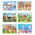 Economia 30 peças montessori 3d quebra-cabeça dos desenhos animados animal de - Imagem 3