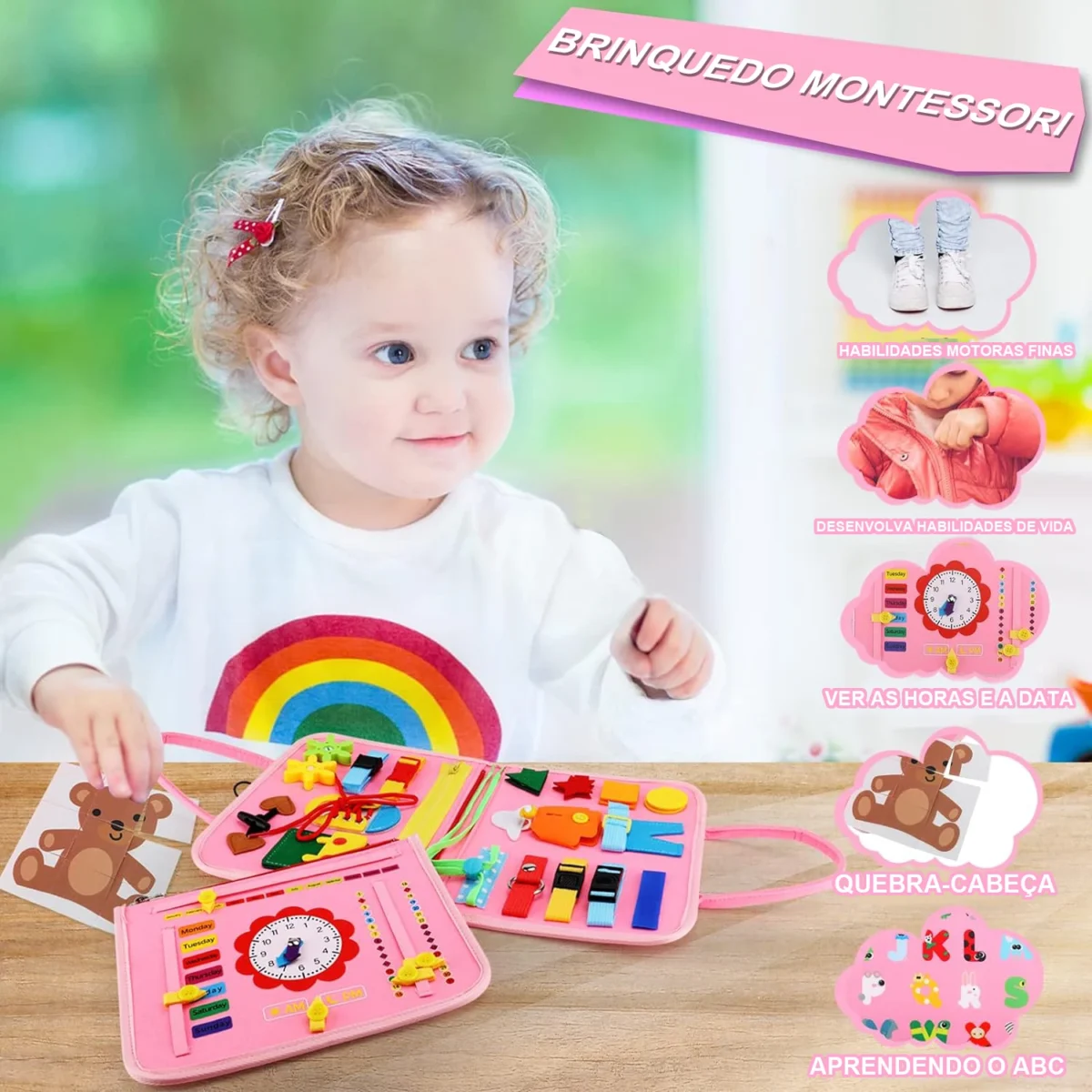 Livro Sensorial Infantil – Alfabeto, Cores e Formas (3 a 6 anos) - Imagem 14