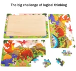 Economia 30 peças montessori 3d quebra-cabeça dos desenhos animados animal de - Imagem 18